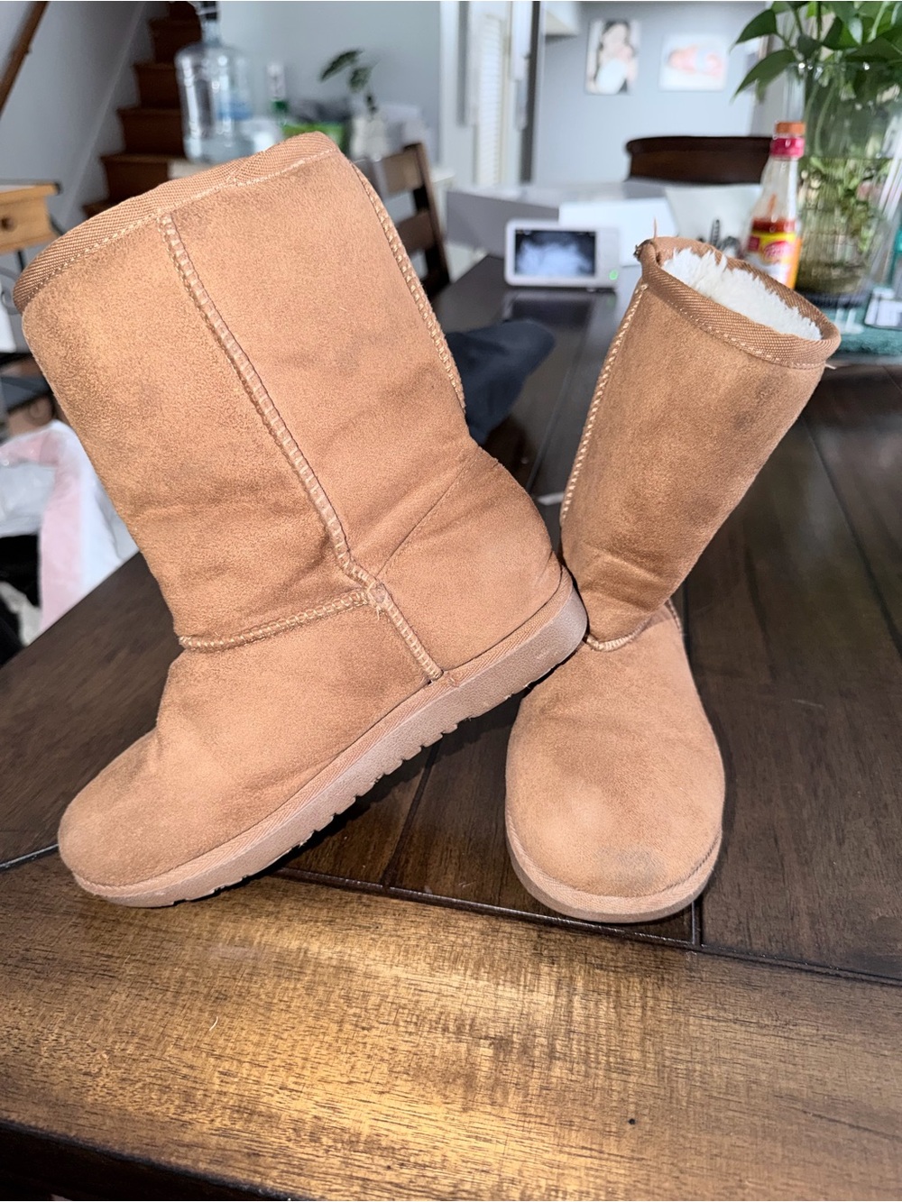 Hot Tomato Kids Cozy Shearling-Style Tan Boots